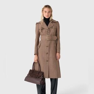 Cara Cara Houndstooth Charlie Trench Coat